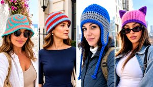 20 Two Color Crochet Hat Outfit Ideas for Weekend Trips