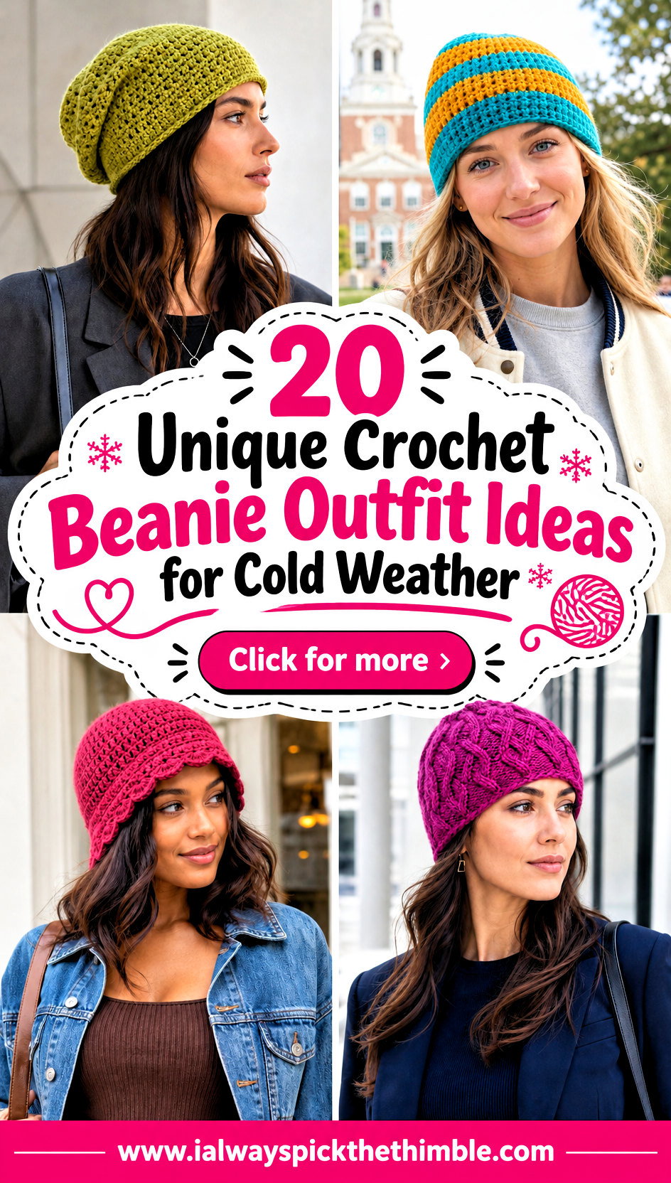 20 Unique Crochet Beanie Outfit Ideas for Cold Weather - 20 Unique Crochet Beanie Outfit Ideas for Cold Weather