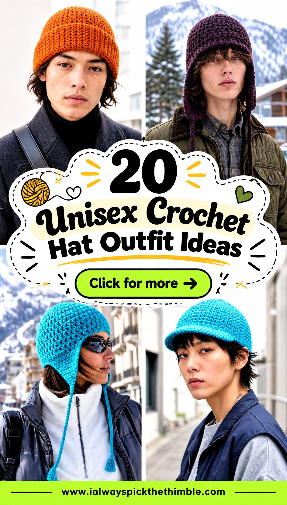 20 Unisex Crochet Hat Outfit Ideas for Relaxed Looks - 20 Unisex Crochet Hat Outfit Ideas for Relaxed Looks