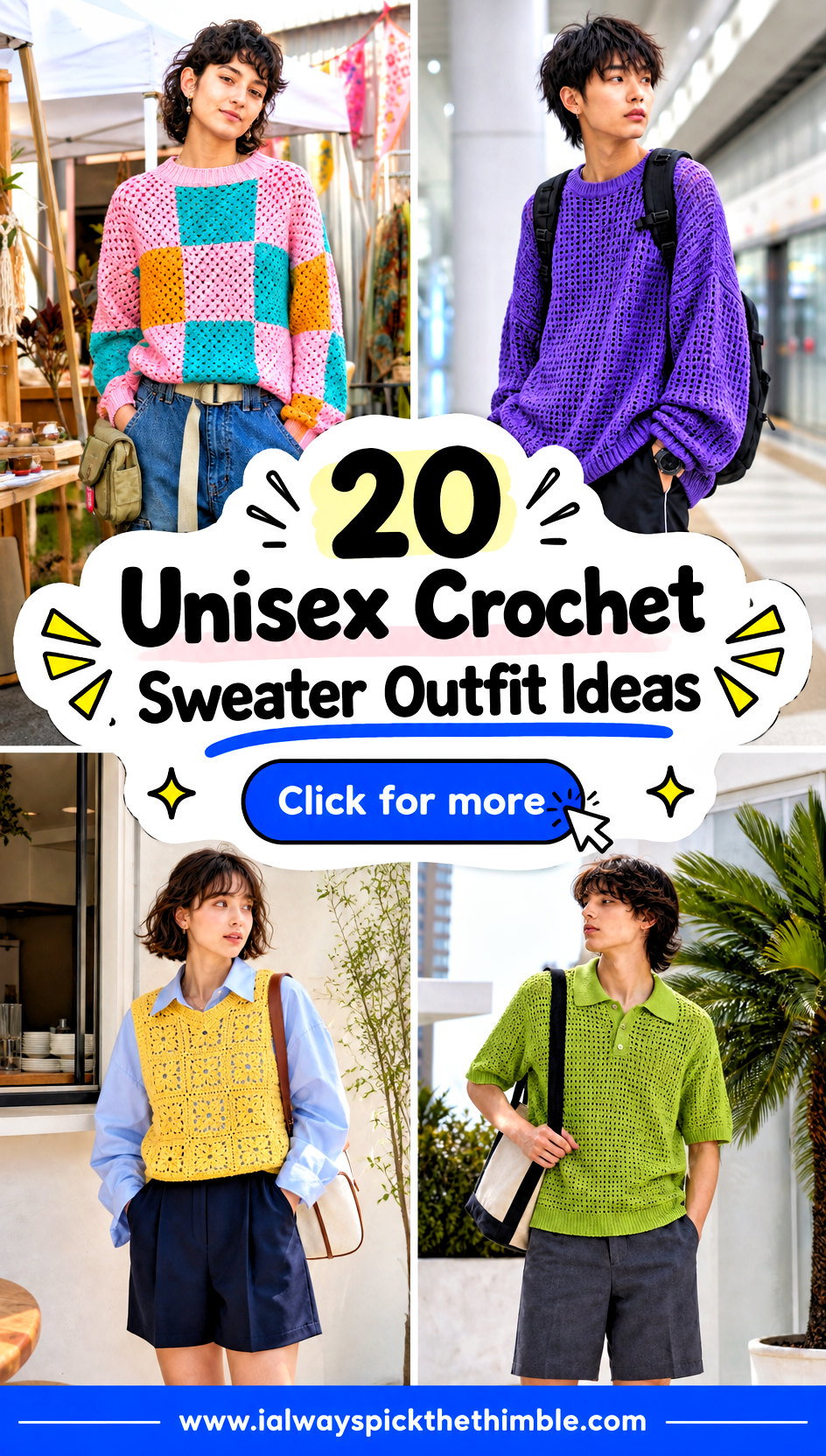 20 Unisex Crochet Sweater Outfit Ideas for Easy Layering - 20 Unisex Crochet Sweater Outfit Ideas for Easy Layering