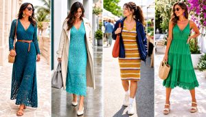 20 V Neck Crochet Dress Outfit Ideas for Beach Trips