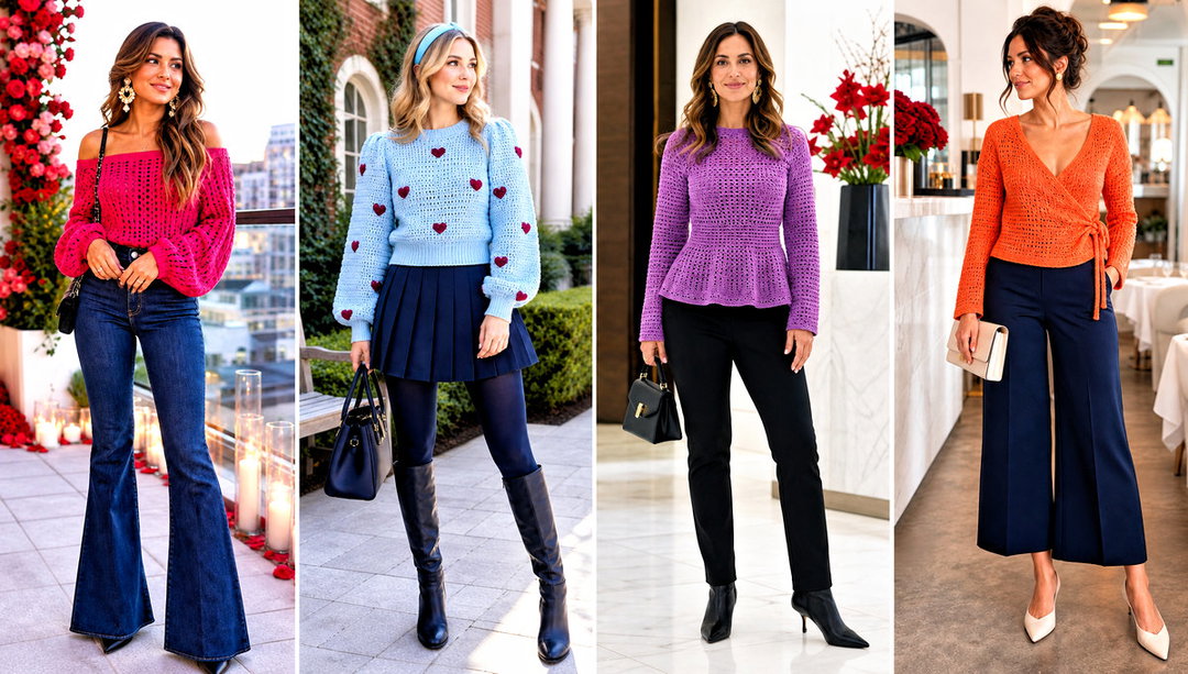 20 Valentines Day Crochet Sweater Outfit Ideas for Dates