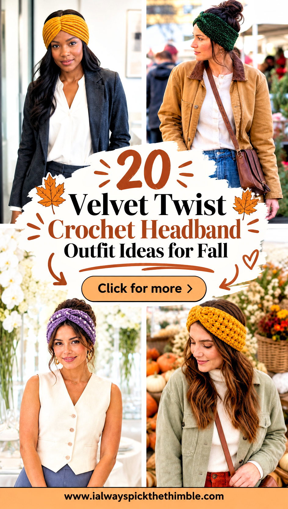 20 Velvet Twist Crochet Headband Outfit Ideas for Fall - 20 Velvet Twist Crochet Headband Outfit Ideas for Fall