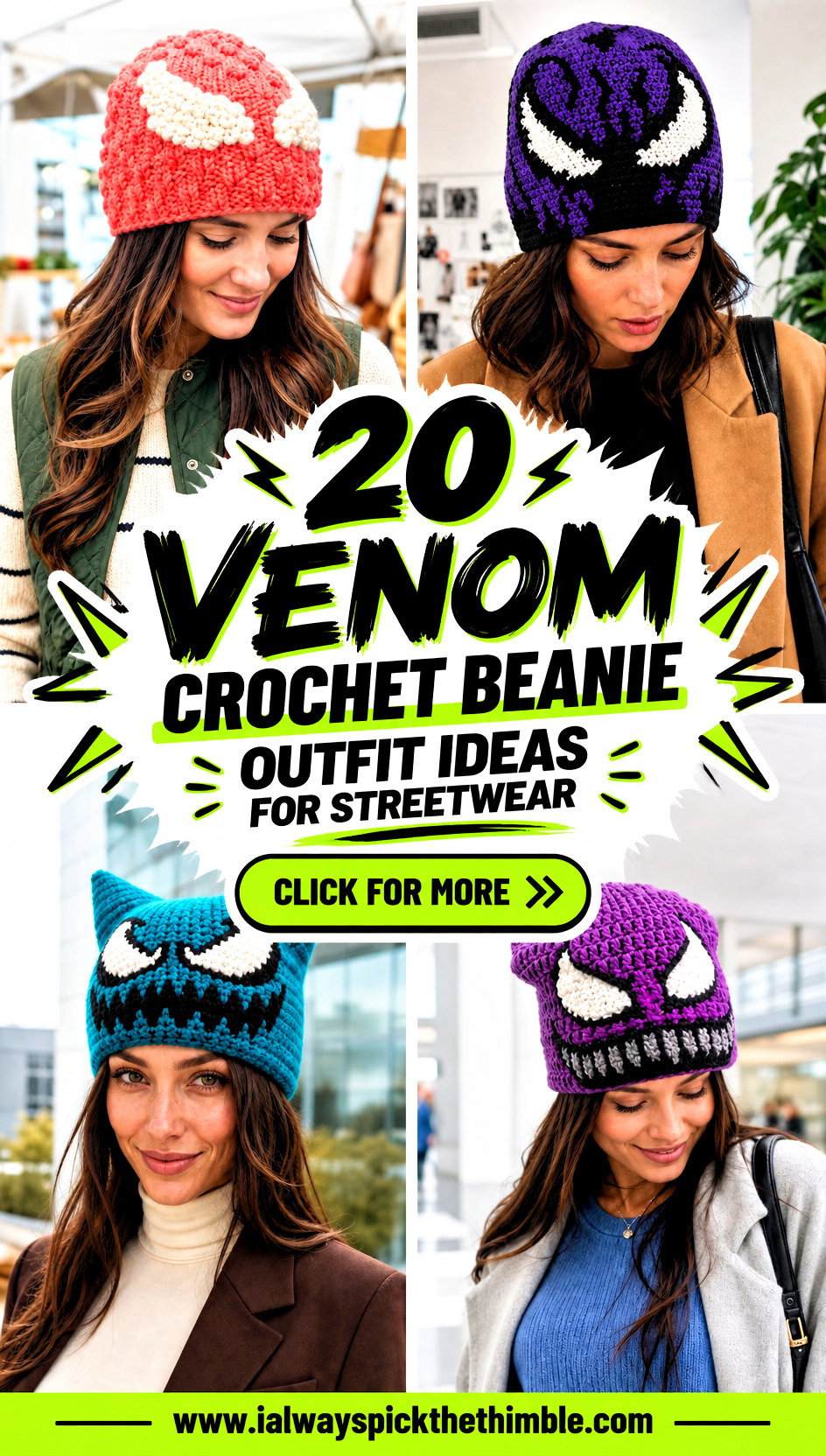 20 Venom Crochet Beanie Outfit Ideas for Streetwear - 20 Venom Crochet Beanie Outfit Ideas for Streetwear