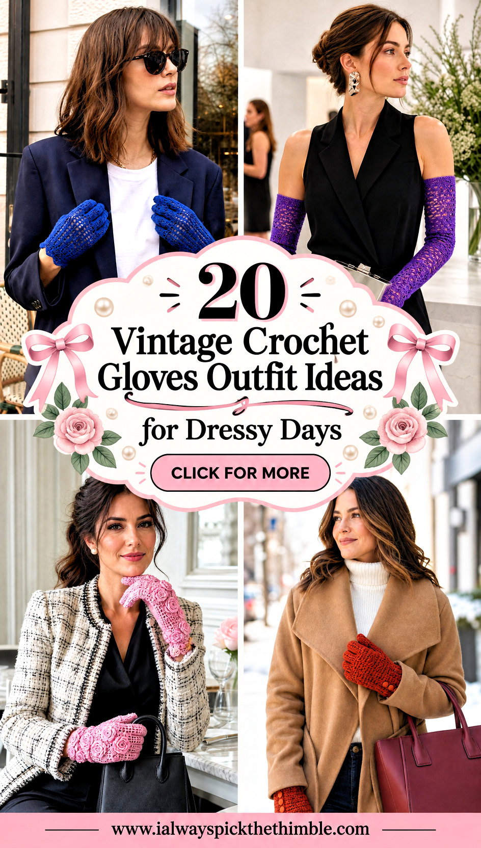 20 Vintage Crochet Gloves Outfit Ideas for Dressy Days - 20 Vintage Crochet Gloves Outfit Ideas for Dressy Days