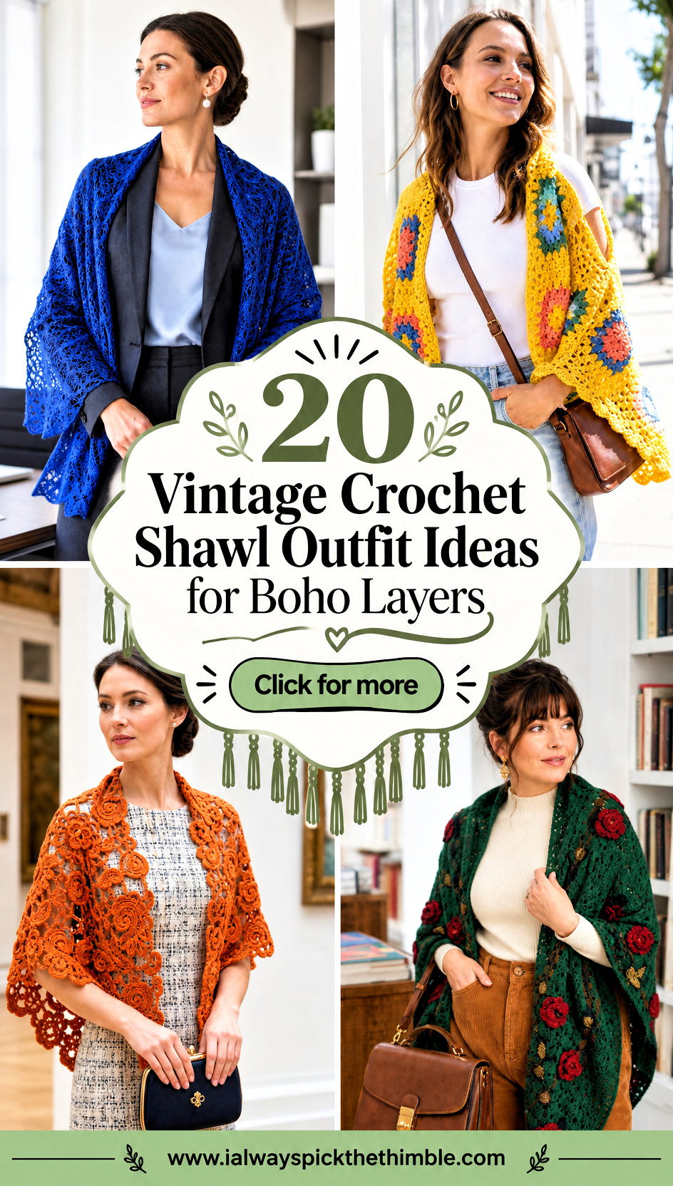 20 Vintage Crochet Shawl Outfit Ideas for Boho Layers - 20 Vintage Crochet Shawl Outfit Ideas for Boho Layers