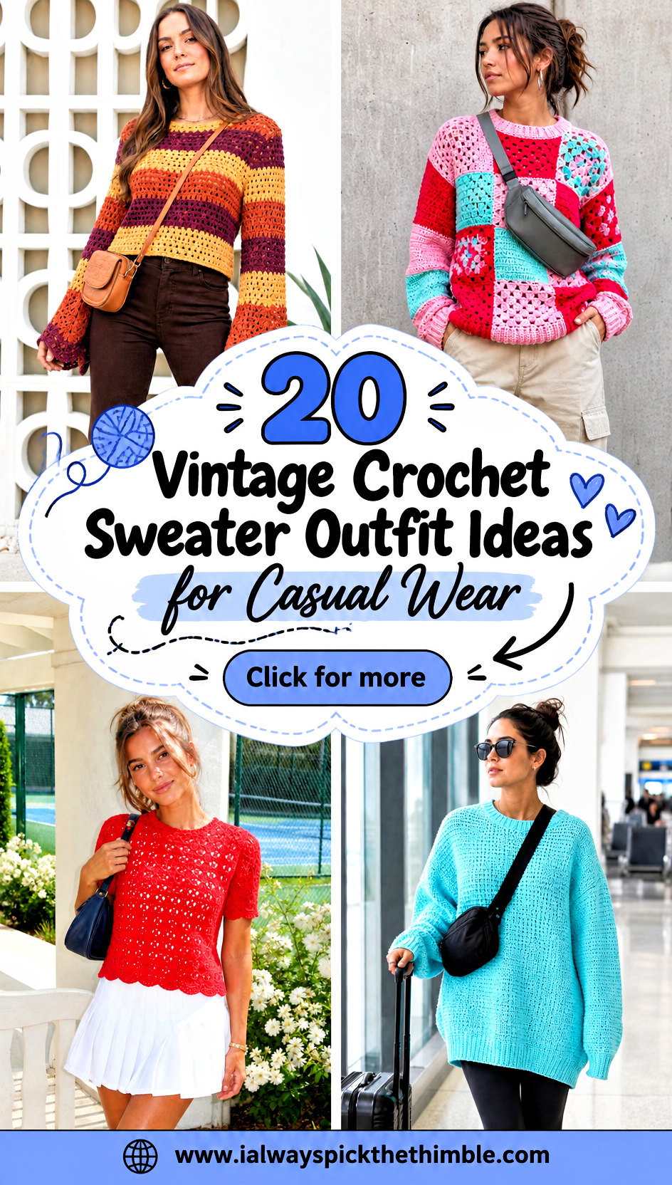 20 Vintage Crochet Sweater Outfit Ideas for Casual Wear - 20 Vintage Crochet Sweater Outfit Ideas for Casual Wear