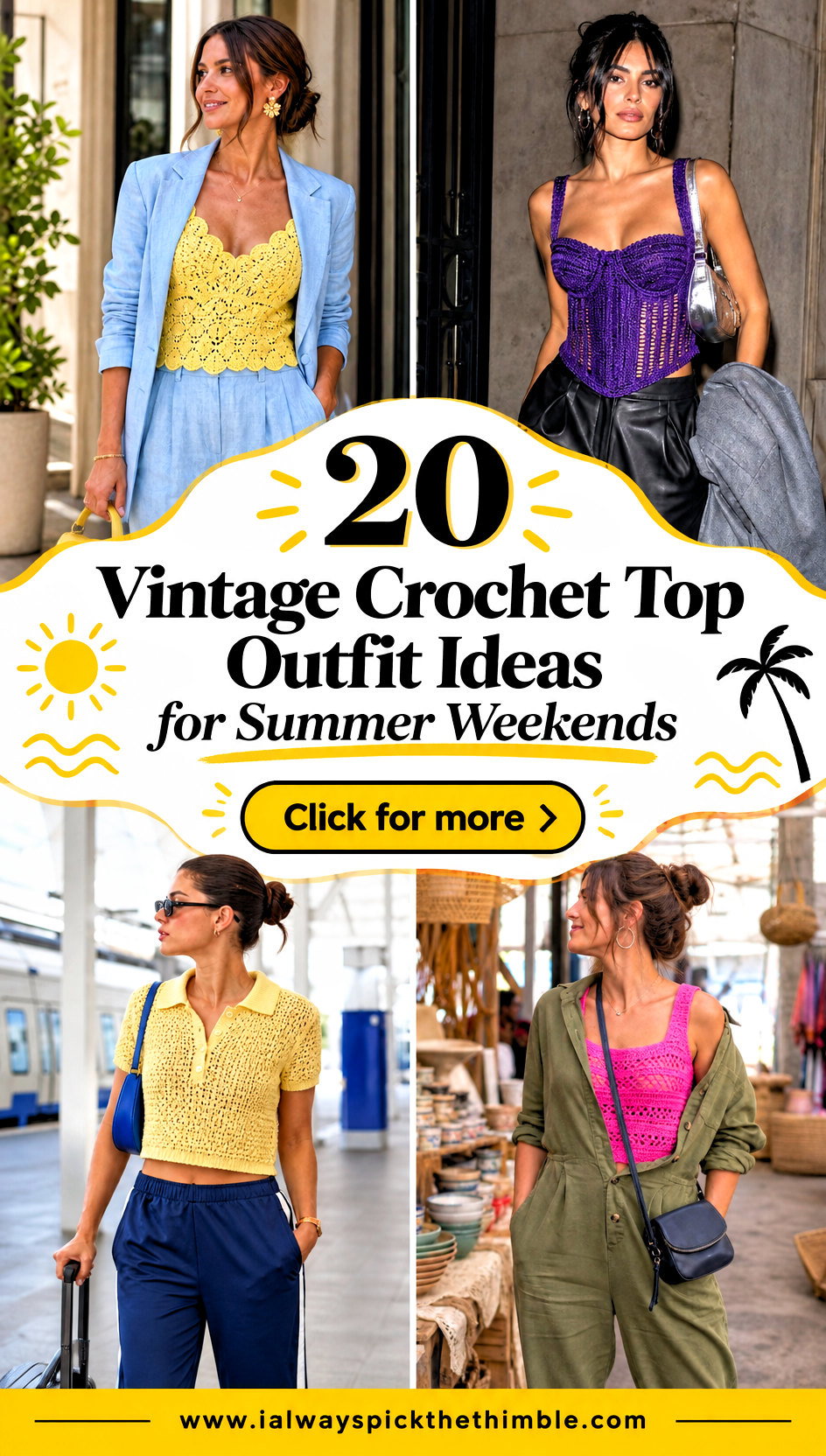 20 Vintage Crochet Top Outfit Ideas for Summer Weekends - 20 Vintage Crochet Top Outfit Ideas for Summer Weekends