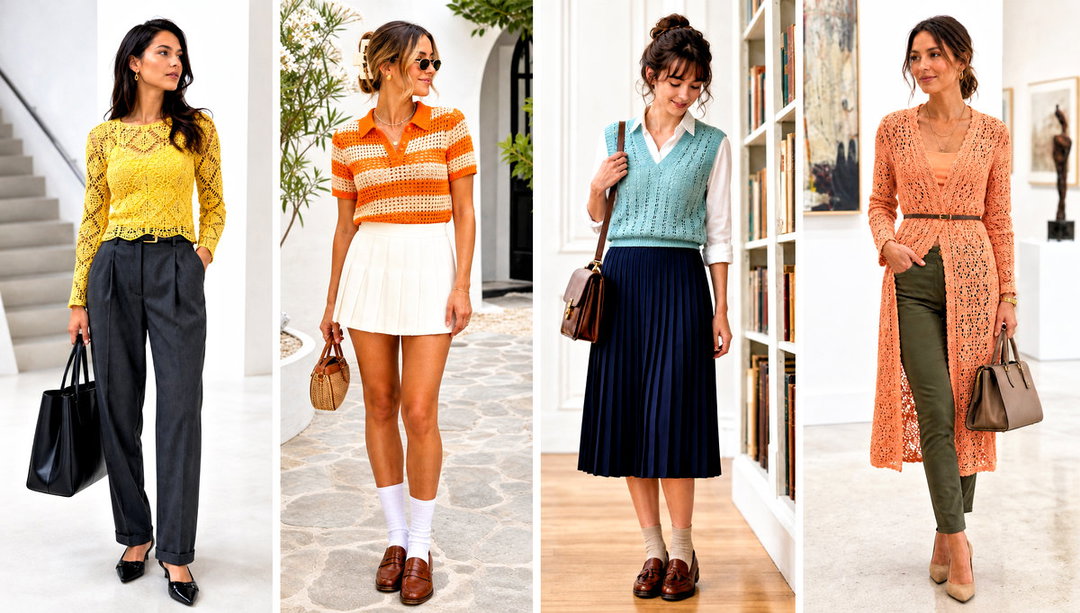20 Vintage Crochet Tops Outfit Ideas for Denim Pairings