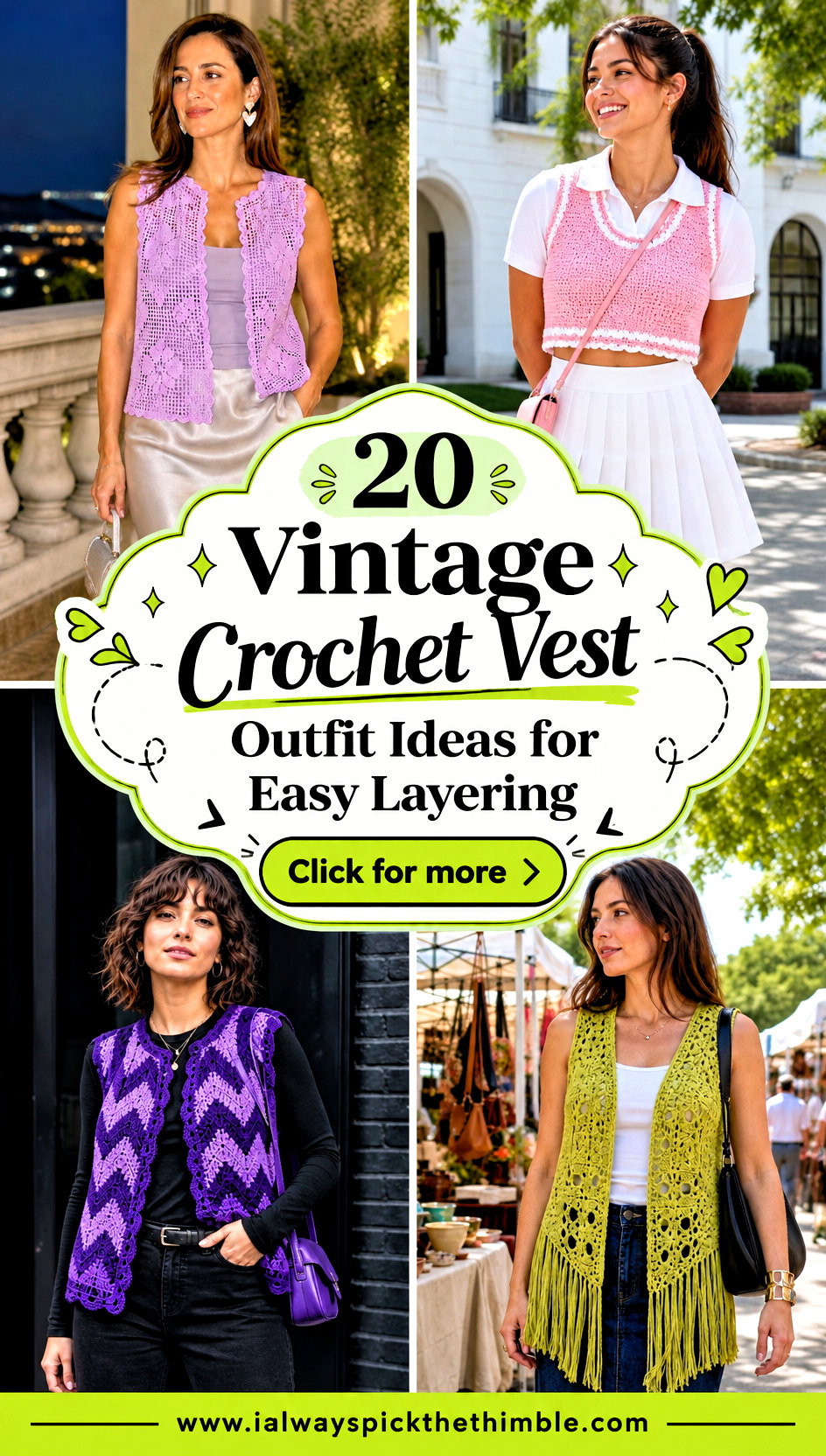 20 Vintage Crochet Vest Outfit Ideas for Easy Layering - 20 Vintage Crochet Vest Outfit Ideas for Easy Layering