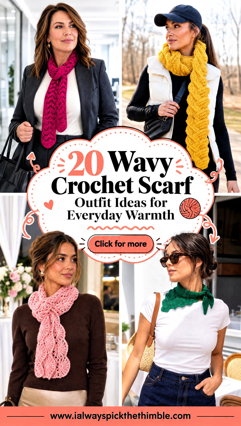 20 Wavy Crochet Scarf Outfit Ideas for Everyday Warmth - 20 Wavy Crochet Scarf Outfit Ideas for Everyday Warmth