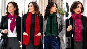 20 Wednesday Crochet Scarf Outfit Ideas for Gothic Layers