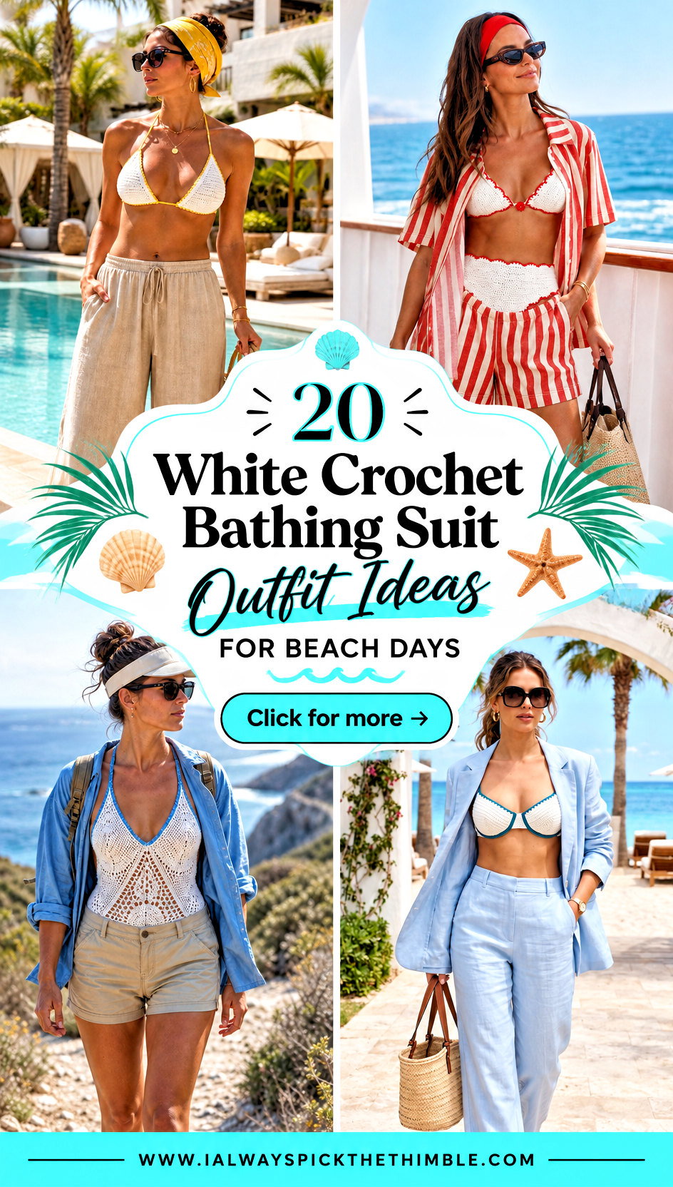 20 White Crochet Bathing Suit Outfit Ideas for Beach Days - 20 White Crochet Bathing Suit Outfit Ideas for Beach Days