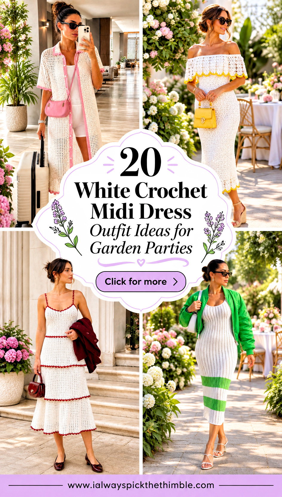 20 White Crochet Midi Dress Outfit Ideas for Garden Parties - 20 White Crochet Midi Dress Outfit Ideas for Garden Parties