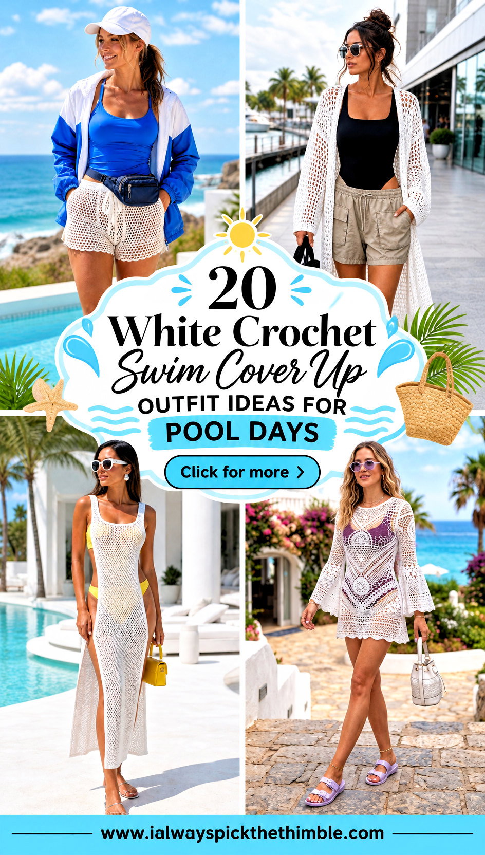 20 White Crochet Swim Cover Up Outfit Ideas for Pool Days - 20 White Crochet Swim Cover Up Outfit Ideas for Pool Days