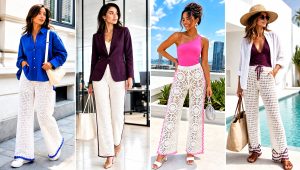 20 White Crochet Trousers Outfit Ideas for Breezy City Days