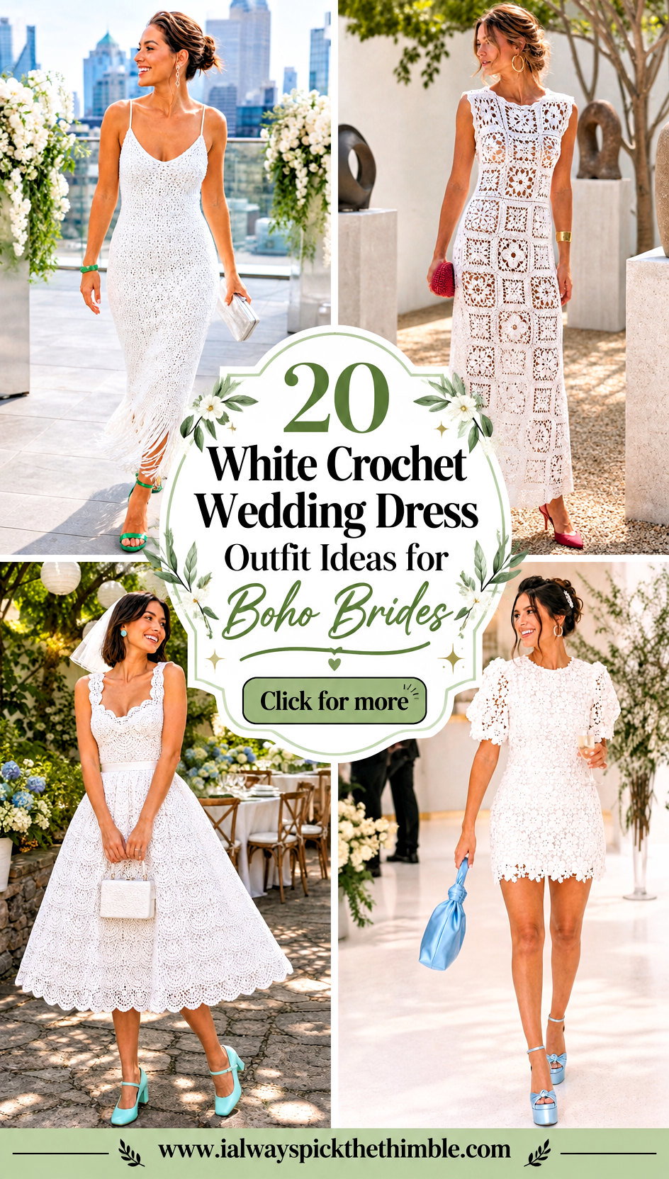 20 White Crochet Wedding Dress Outfit Ideas for Boho Brides - 20 White Crochet Wedding Dress Outfit Ideas for Boho Brides