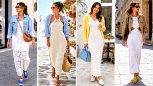 20 White Long Crochet Dress Outfit Ideas for Seaside Dinners