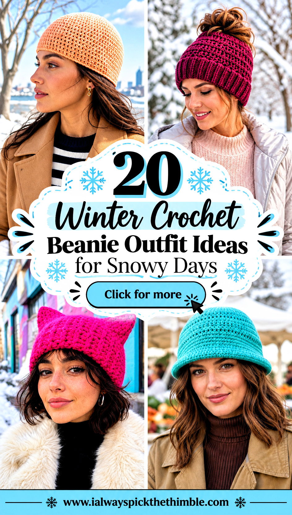 20 Winter Crochet Beanie Outfit Ideas for Snowy Days - 20 Winter Crochet Beanie Outfit Ideas for Snowy Days