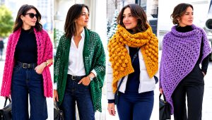 20 Winter Crochet Shawl Outfit Ideas for Layered Looks