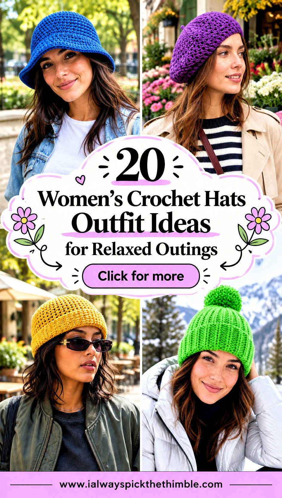 20 Womens Crochet Hats Outfit Ideas for Relaxed Outings - 20 Women’s Crochet Hats Outfit Ideas for Relaxed Outings