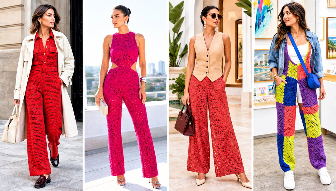 20 Womens Crochet Jumpsuit Outfit Ideas for Beach Trips