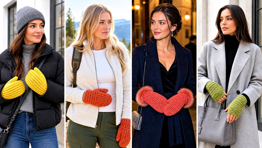 20 Womens Crochet Mittens Outfit Ideas for Frosty Mornings