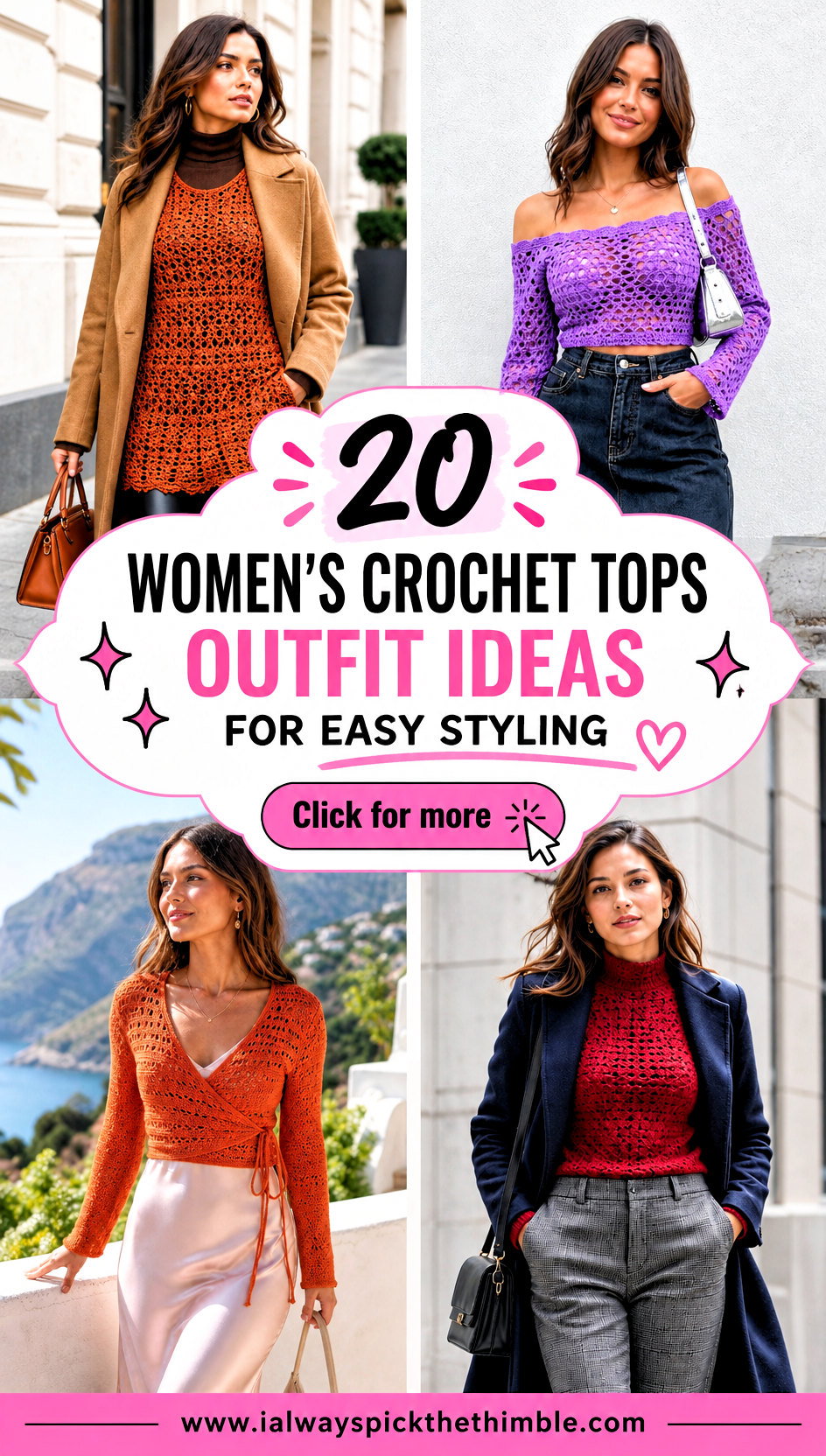20 Womens Crochet Tops Outfit Ideas for Easy Styling - 20 Women’s Crochet Tops Outfit Ideas for Easy Styling