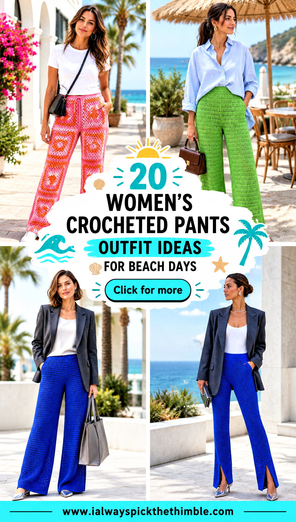 20 Womens Crocheted Pants Outfit Ideas for Beach Days - 20 Women’s Crocheted Pants Outfit Ideas for Beach Days