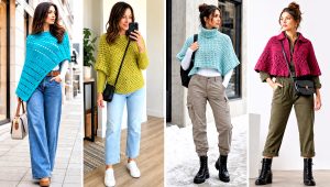 20 Women’s Winter Crochet Poncho Outfit Ideas With Boots