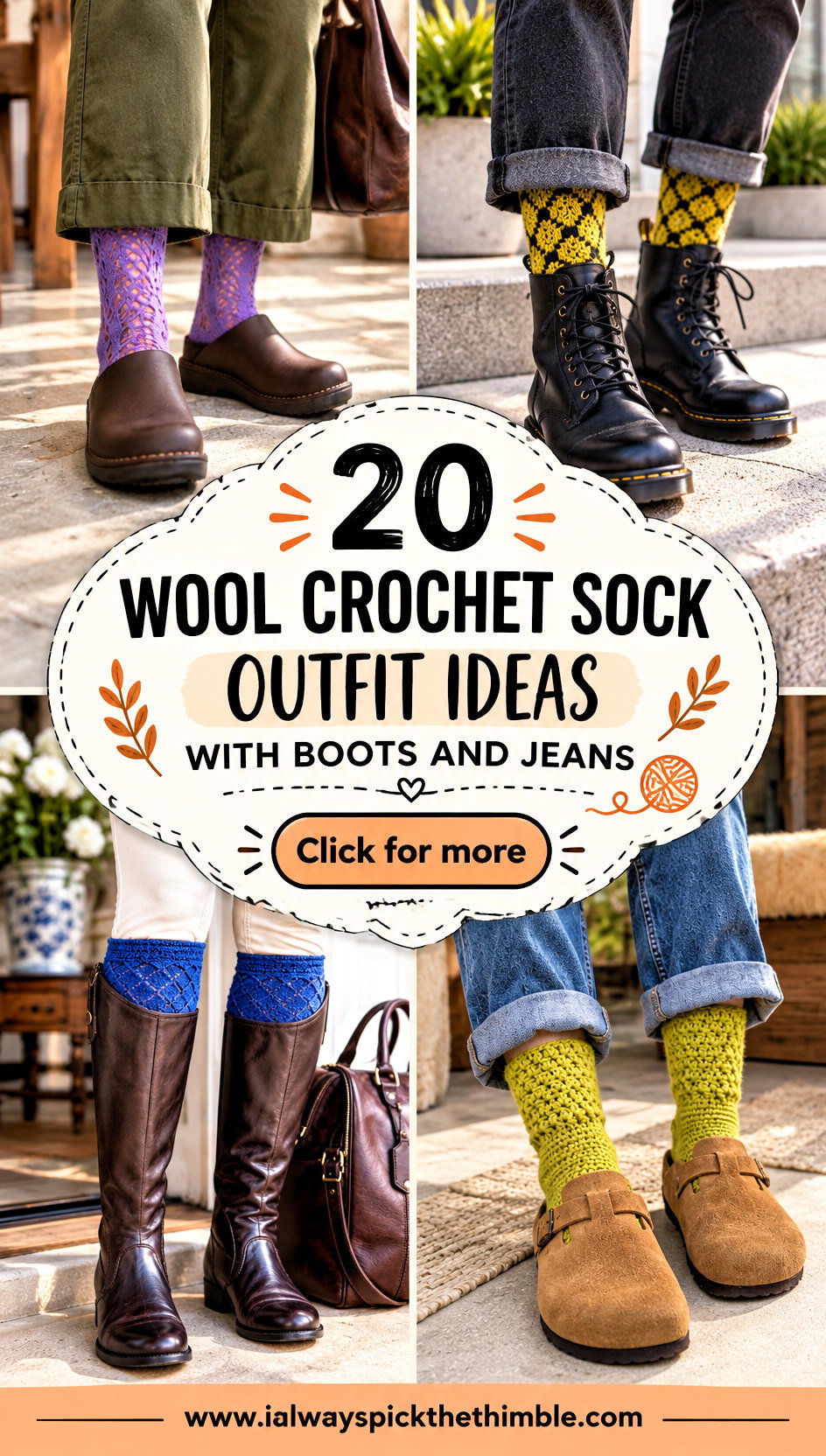 20 Wool Crochet Sock Outfit Ideas with Boots and Jeans - 20 Wool Crochet Sock Outfit Ideas with Boots and Jeans