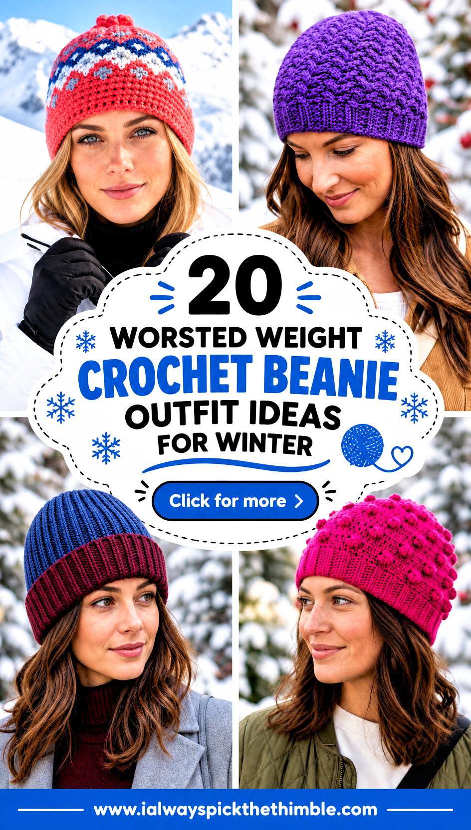 20 Worsted Weight Crochet Beanie Outfit Ideas for Winter - 20 Worsted Weight Crochet Beanie Outfit Ideas for Winter
