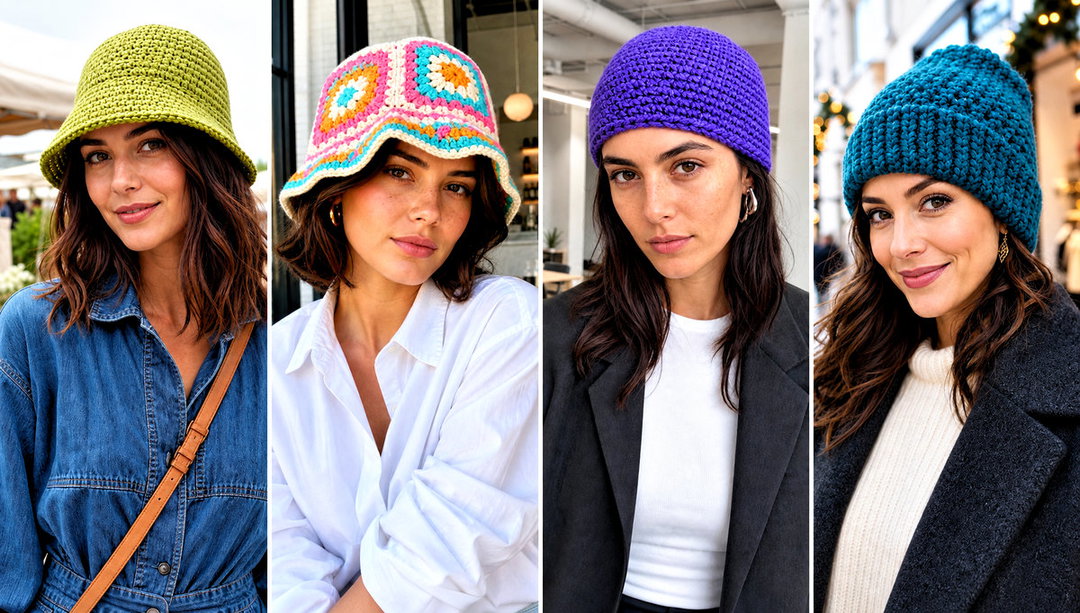 20 Worsted Weight Yarn Crochet Hat Outfit Ideas for Fall