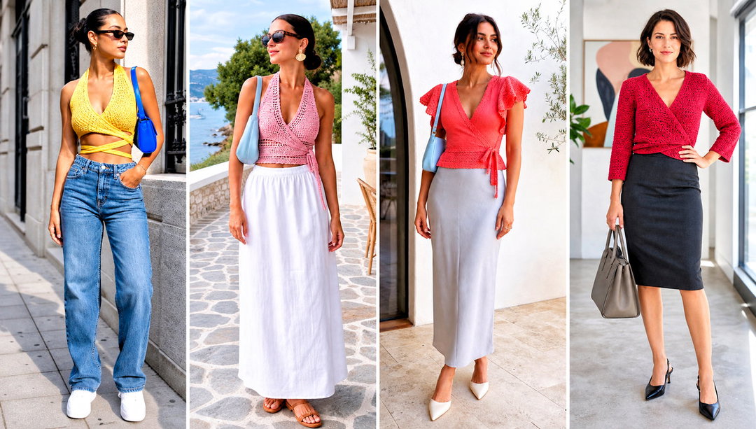 20 Wrap Around Crochet Top Outfit Ideas for Summer