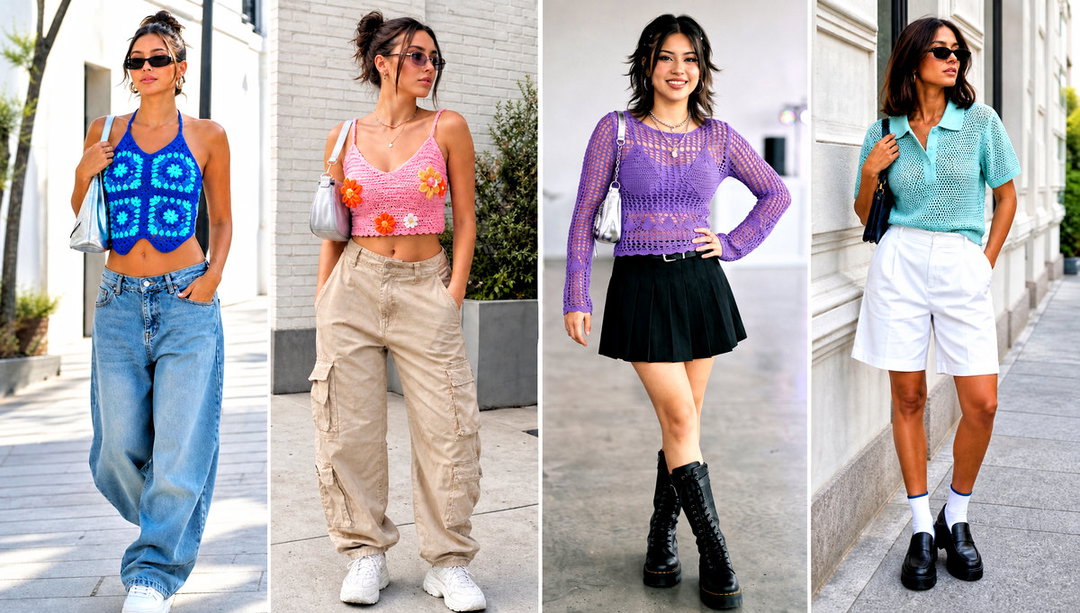 20 Y2K Crochet Top Outfit Ideas for a Retro Summer Look