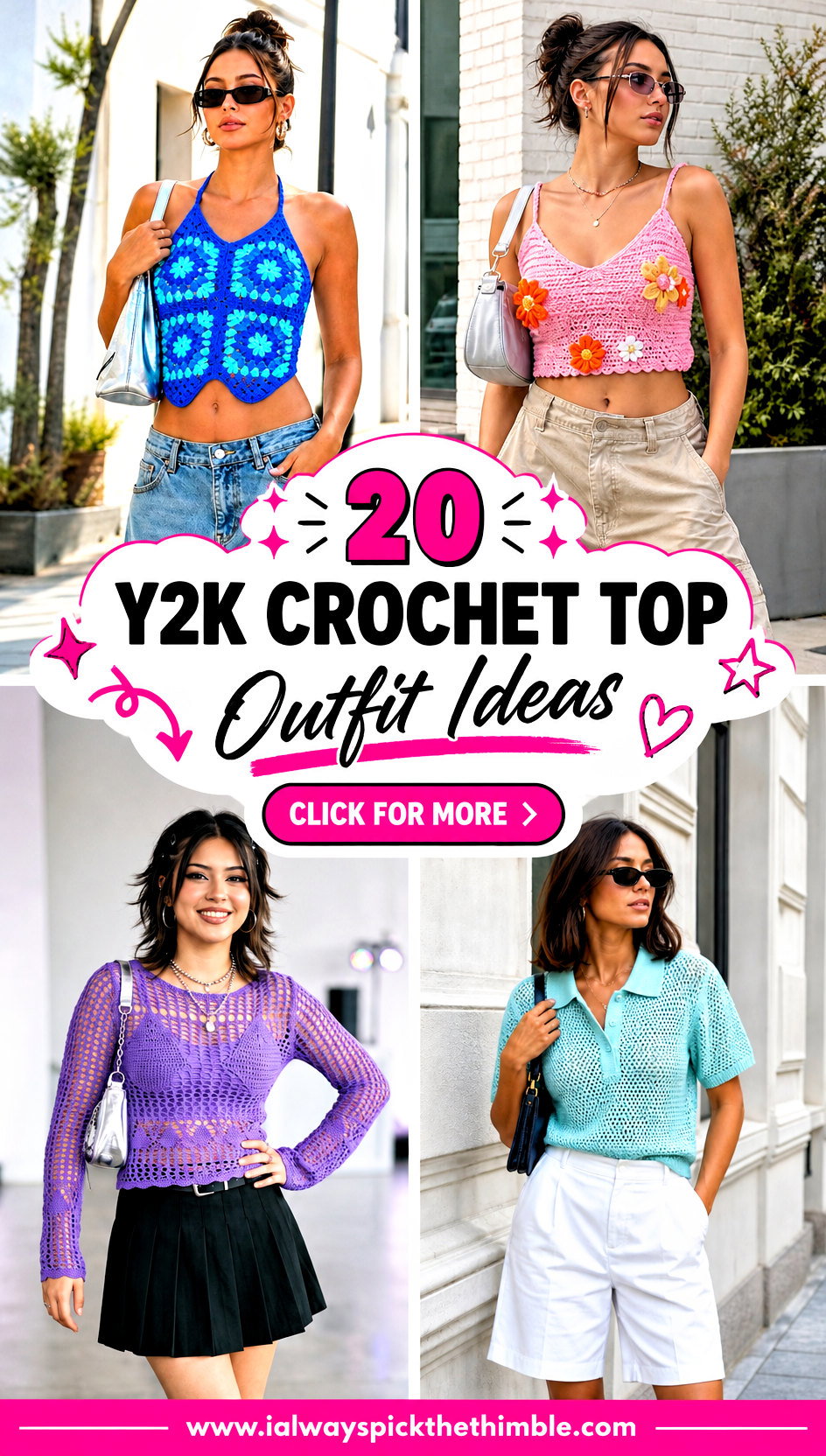 20 Y2K Crochet Top Outfit Ideas for a Retro Summer Look - 20 Y2K Crochet Top Outfit Ideas for a Retro Summer Look
