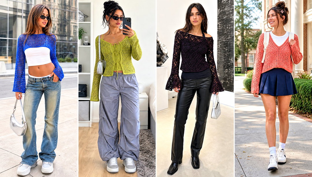 20 Y2k Crochet Sweater Outfit Ideas for Retro Style
