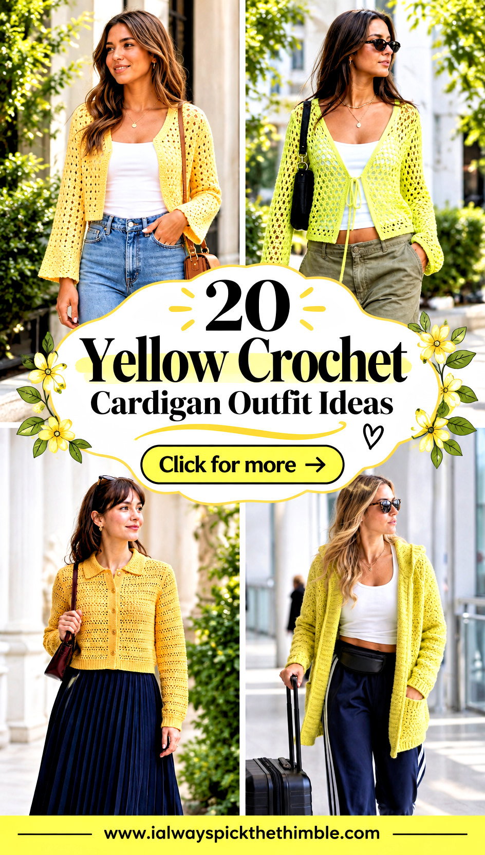 20 Yellow Crochet Cardigan Outfit Ideas for Spring Layers - 20 Yellow Crochet Cardigan Outfit Ideas for Spring Layers