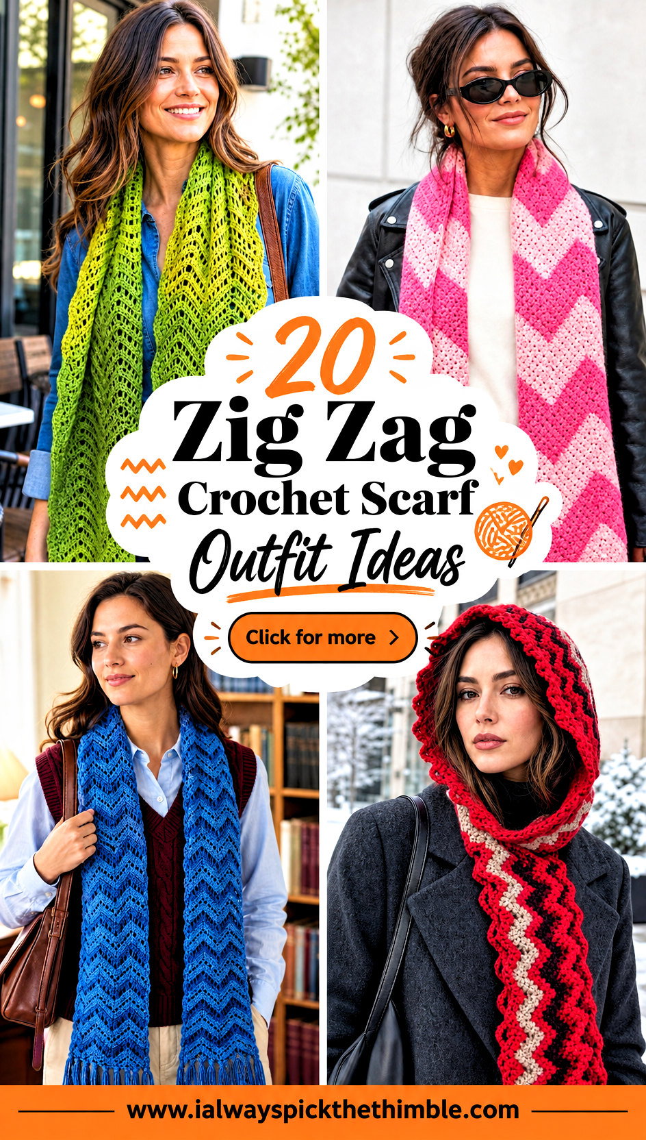 20 Zig Zag Crochet Scarf Outfit Ideas for Cozy Layering - 20 Zig Zag Crochet Scarf Outfit Ideas for Cozy Layering