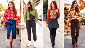 25 4 Granny Square Sweater Outfit Ideas for Casual Days
