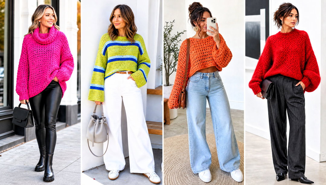 25 Baggy Crochet Sweater Outfit Ideas With Relaxed Fits