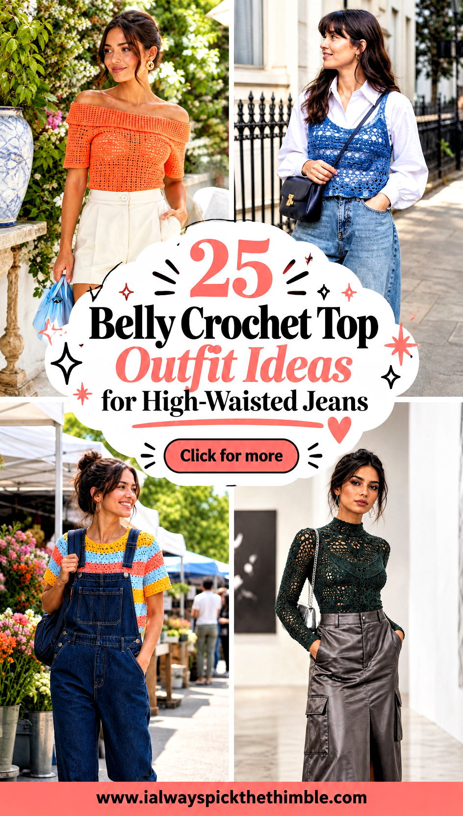 25 Belly Crochet Top Outfit Ideas for High-Waisted Jeans - 25 Belly Crochet Top Outfit Ideas for High-Waisted Jeans