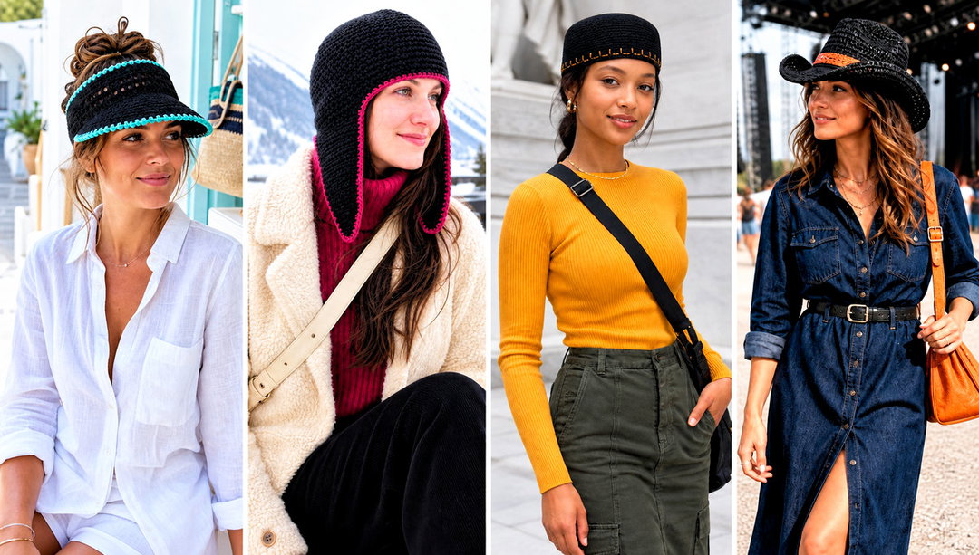 25 Black Crochet Hat Outfit Ideas for Streetwear Looks
