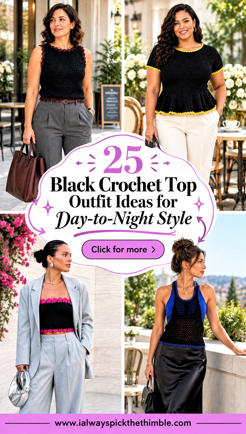 25 Black Crochet Top Outfit Ideas for Day-to-Night Style - 25 Black Crochet Top Outfit Ideas for Day-to-Night Style