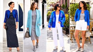 25 Blue Crochet Cardigan Outfit Ideas for Denim Pairings