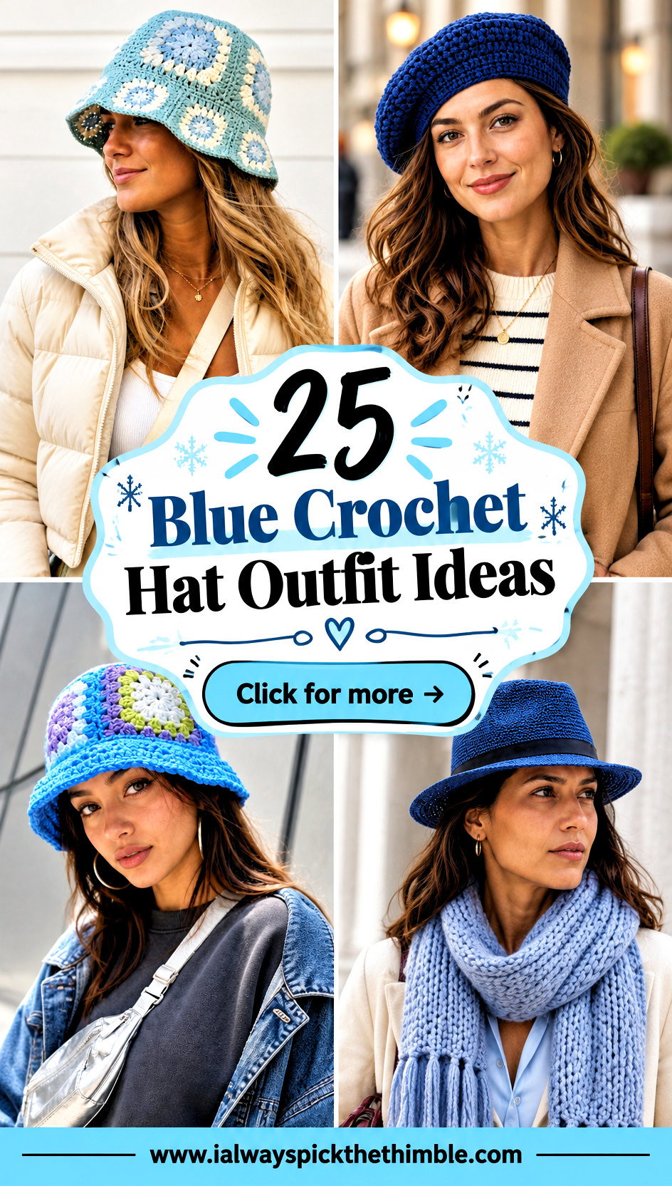 25 Blue Crochet Hat Outfit Ideas for Casual Winter Days - 25 Blue Crochet Hat Outfit Ideas for Casual Winter Days