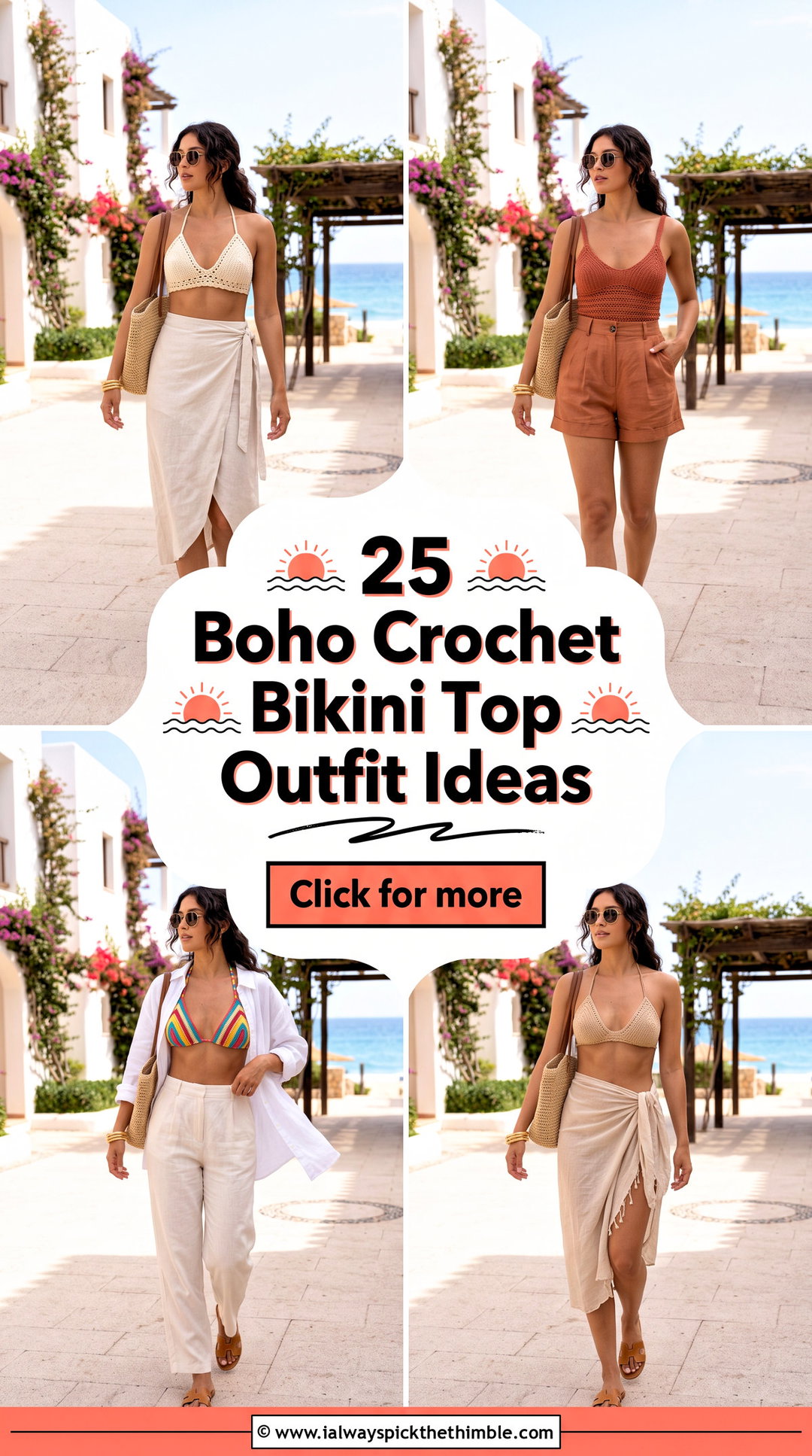 25 Boho Crochet Bikini Top Outfit Ideas for Beach Days - 25 Boho Crochet Bikini Top Outfit Ideas for Beach Days
