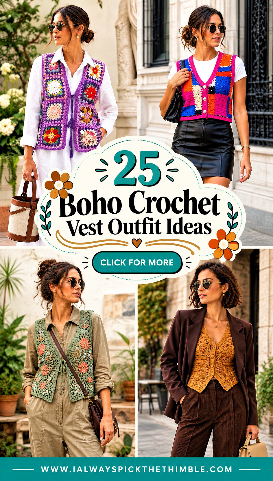 25 Boho Crochet Vest Outfit Ideas for Retro Layered Looks - 25 Boho Crochet Vest Outfit Ideas for Retro Layered Looks
