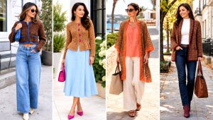 25 Brown Crochet Cardigan Outfit Ideas for Cozy Fall Days