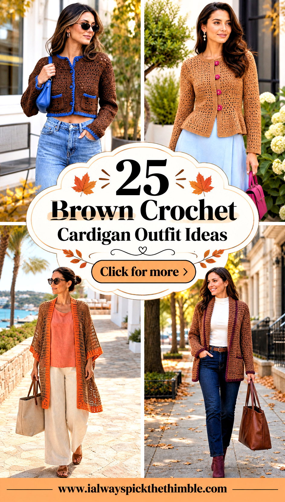 25 Brown Crochet Cardigan Outfit Ideas for Cozy Fall Days - 25 Brown Crochet Cardigan Outfit Ideas for Cozy Fall Days
